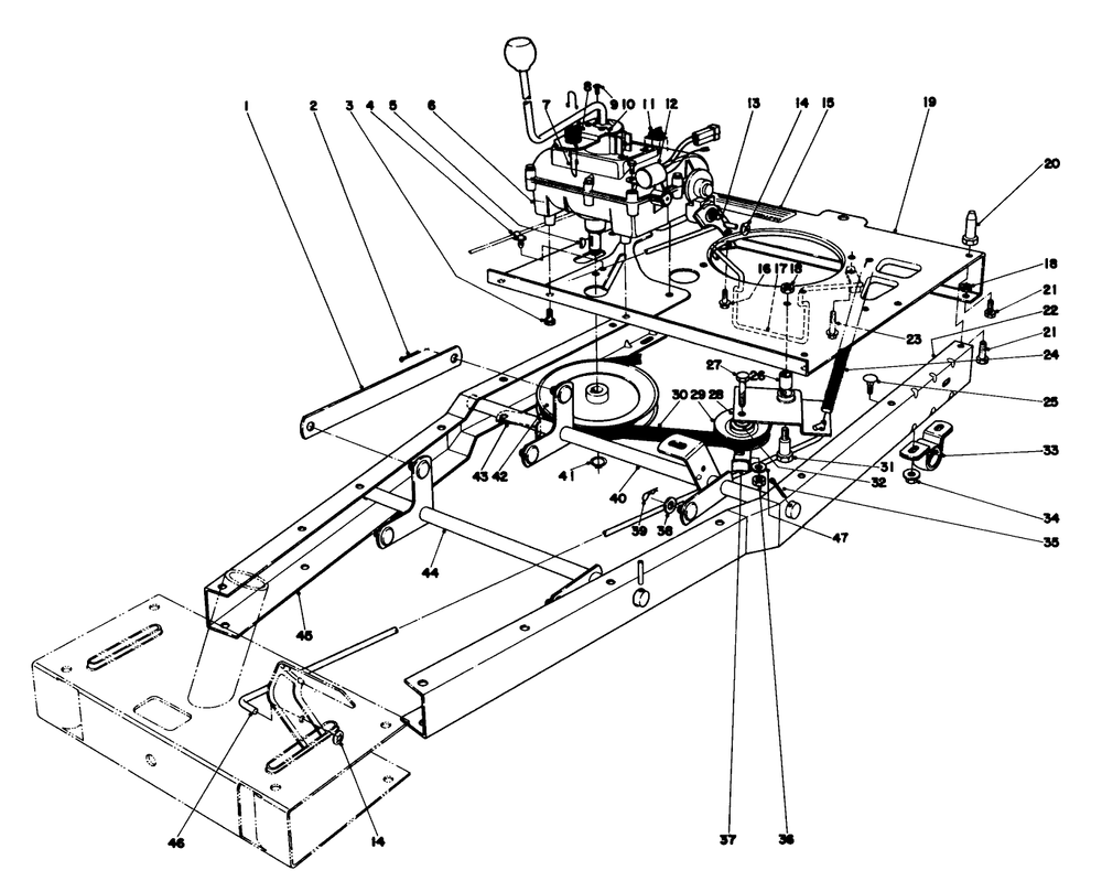 Frame Assembly Diagram and Parts List for 56022 5000001 - 5999999 Toro Lawn Tractor