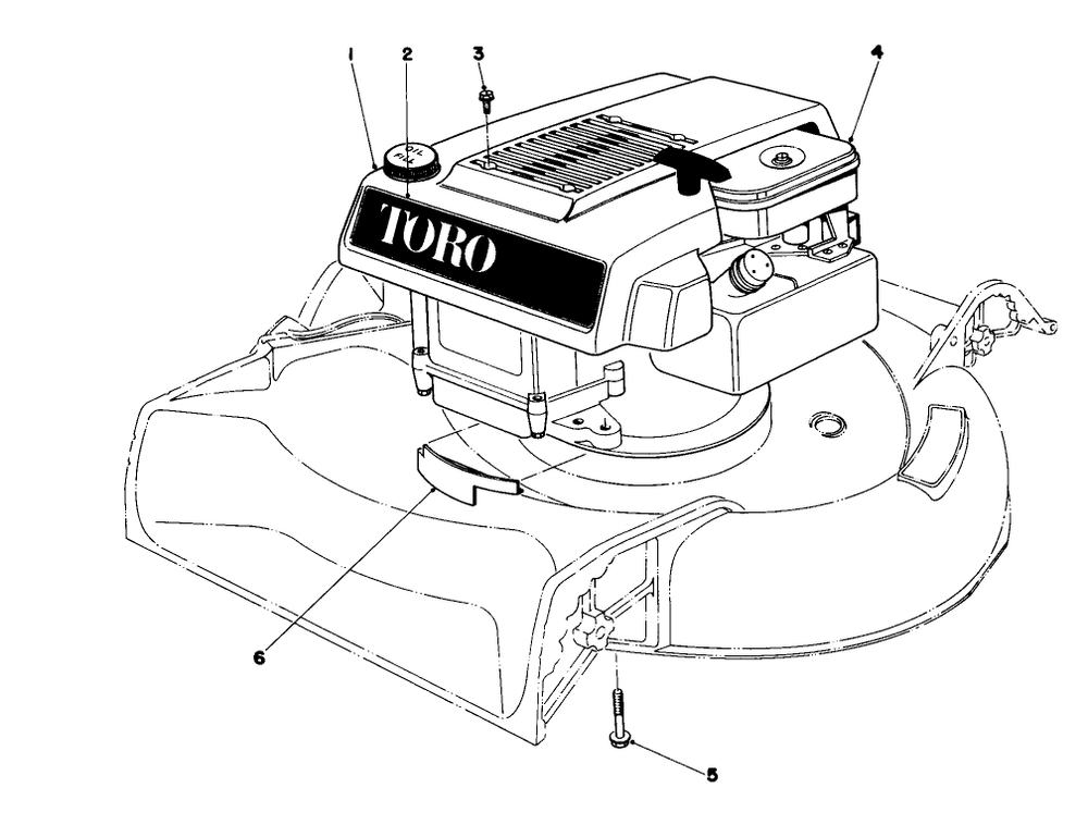 Engine Assembly Diagram and Parts List for 16360 0000001 - 0999999 Toro Lawn Mower