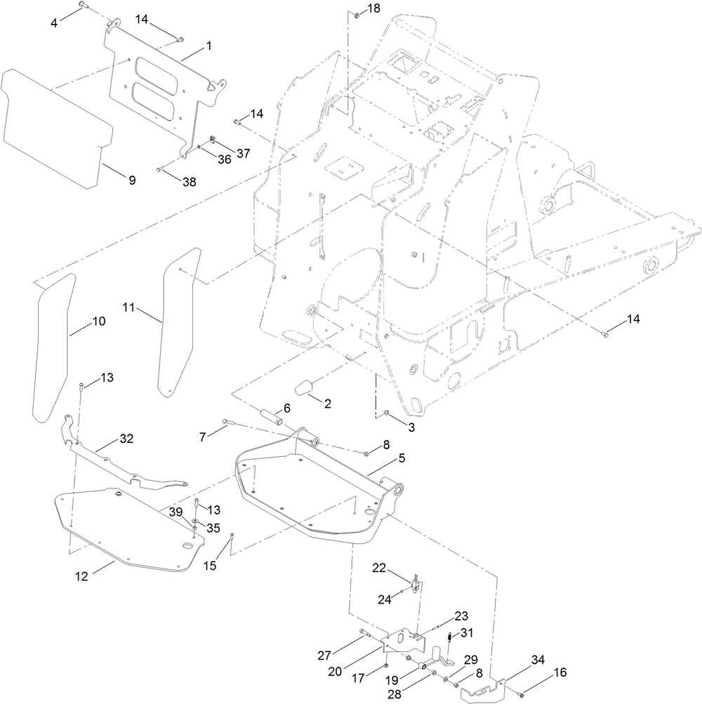 Platform And Cushion Assembly Diagram and Parts List for 22327G 405800000 - 407139999 Toro Lawn Tractor Accessories