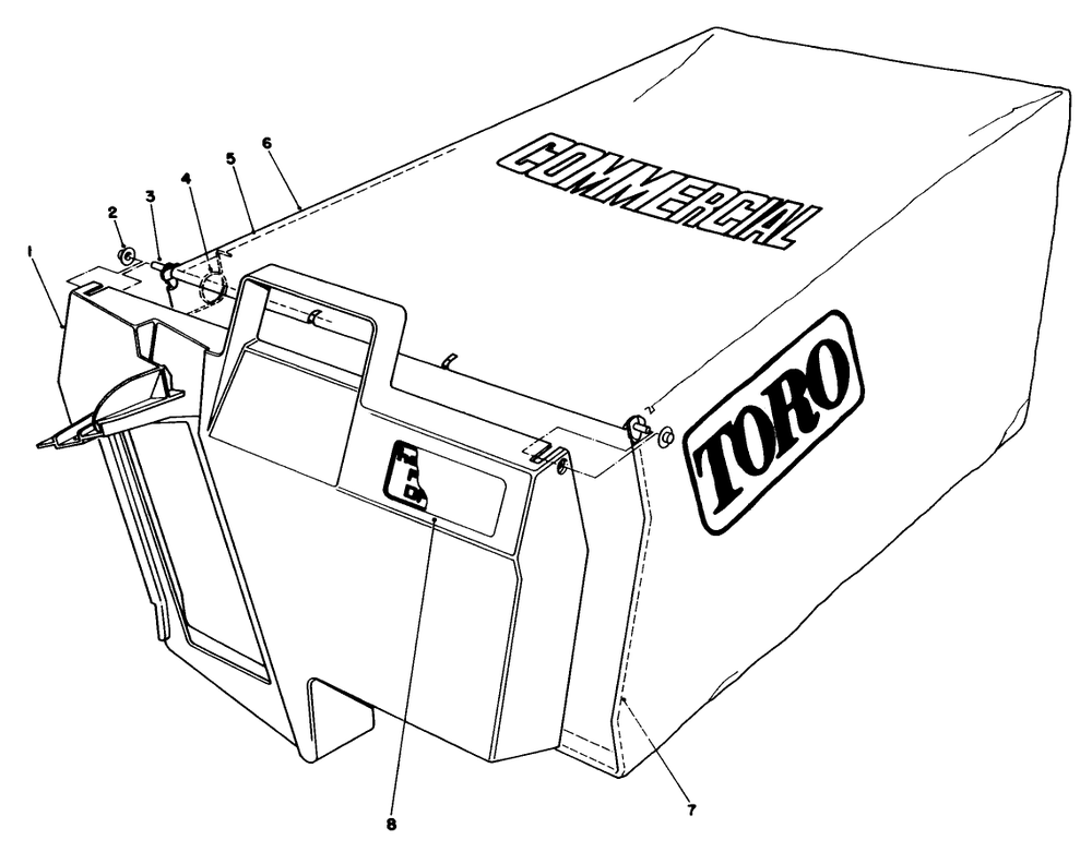 Grass Bag Assembly No. 11-5609 Diagram and Parts List for 22035 4000001 - 4999999 Toro Lawn Mower