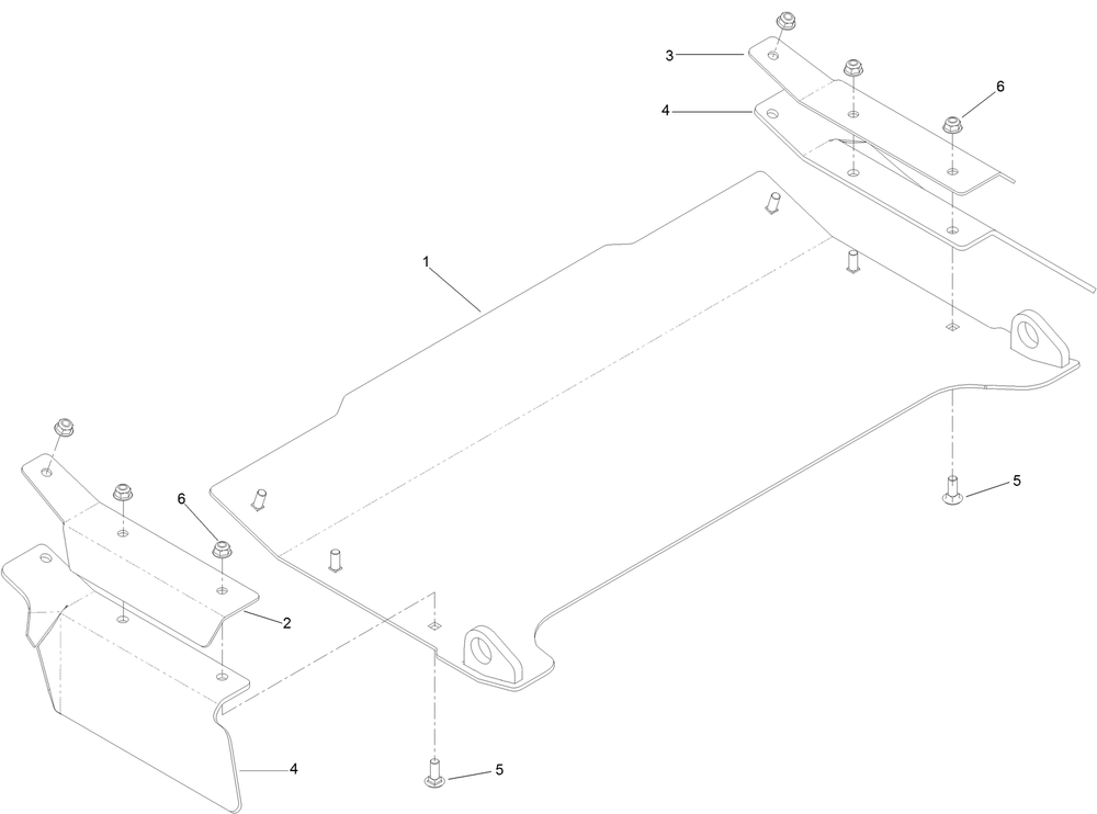 Discharge Tunnel Assembly Diagram and Parts List for 74945 401800000-403226783 Toro Lawn Tractor