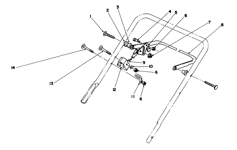 Traction Control Assembly Diagram and Parts List for 16404 1000001 - 1999999 Toro Lawn Mower