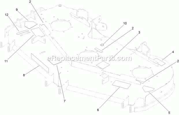 Deck Decal Assembly No. 114-5815 Diagram and Parts List for 74954 313000001-313999999 Toro Lawn Mower