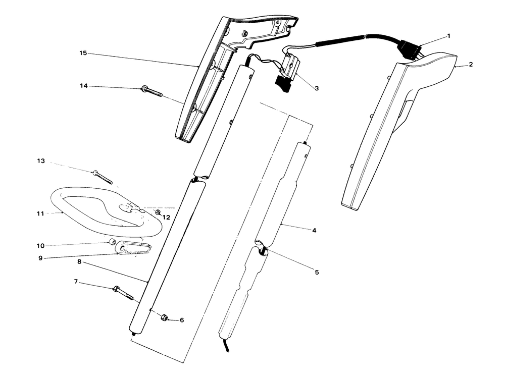 Handle Assembly Diagram and Parts List for 51250 0000001 - 0999999 Toro Trimmer