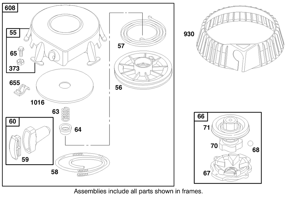 Engine Briggs & Stratton Model 192402-0645-A2 (Model 60061 Only) Diagram and Parts List for 62061 790001 - 799999 Toro Dethatcher