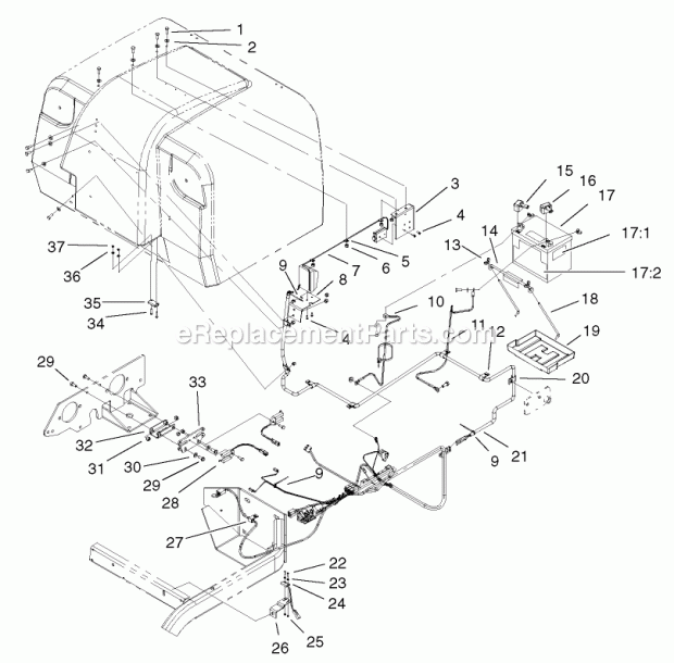 Electrical #2 Assembly Diagram and Parts List for 74804TE 220000001-220999999 Toro Lawn Mower