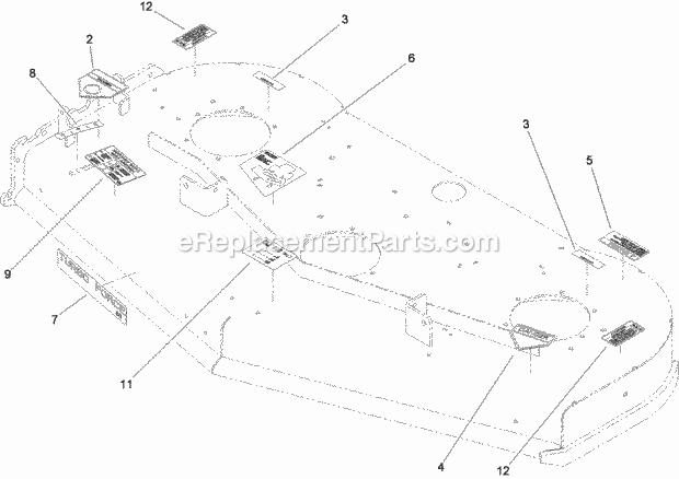 Deck Assembly No. 117-0501 Diagram and Parts List for 74551 310000001-310999999 Toro Lawn Mower