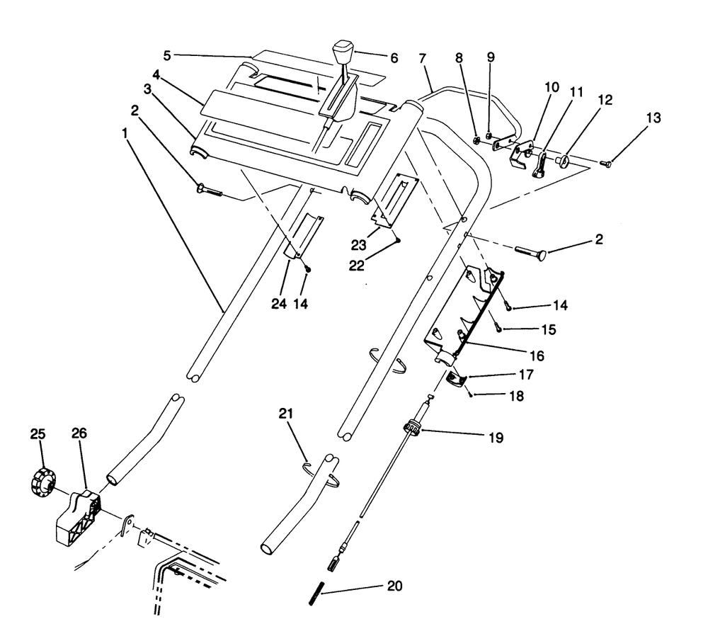S.P. Handle Assembly) Diagram and Parts List for 20921B 2000001 - 2999999 Toro Lawn Mower