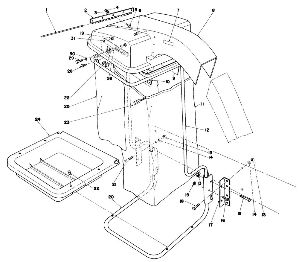 Grass Collection System Model No. 30557 (Continued) (For Cutting Unit Model 30555) Diagram and Parts List for 30555 6000001 - 6999999 Toro Lawn Mower