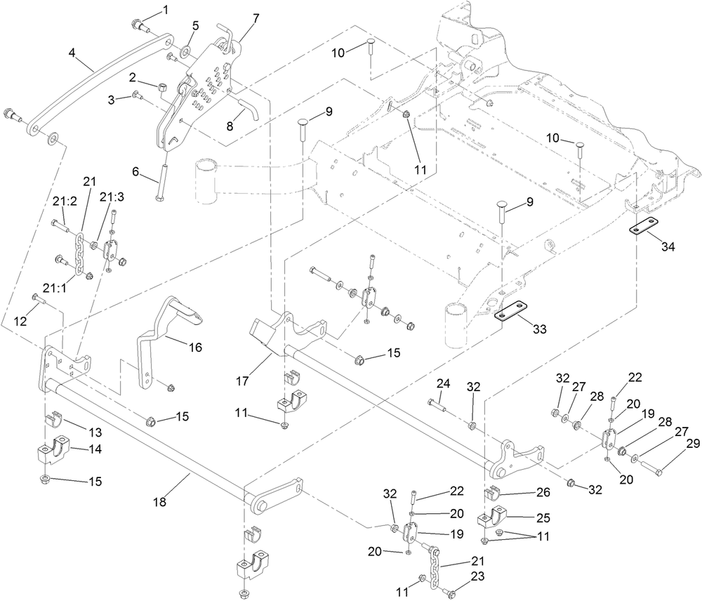 Deck Lift Assembly Diagram and Parts List for 74141TE (313000001-313999999)(2013) Toro Lawn Mower
