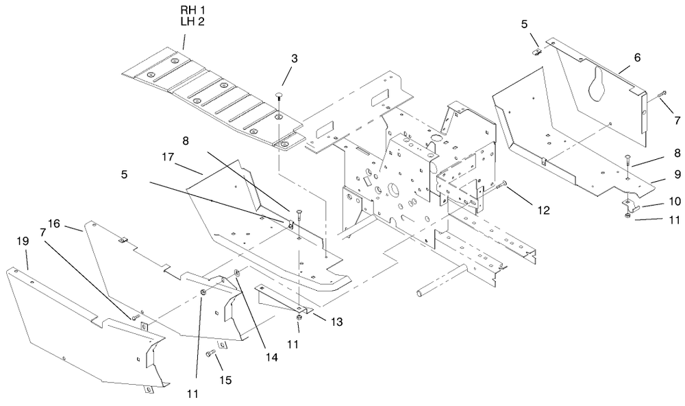 Footrest & Hoodstand Side Covers Diagram and Parts List for 73422 7900001 - 7999999 Toro Lawn Tractor