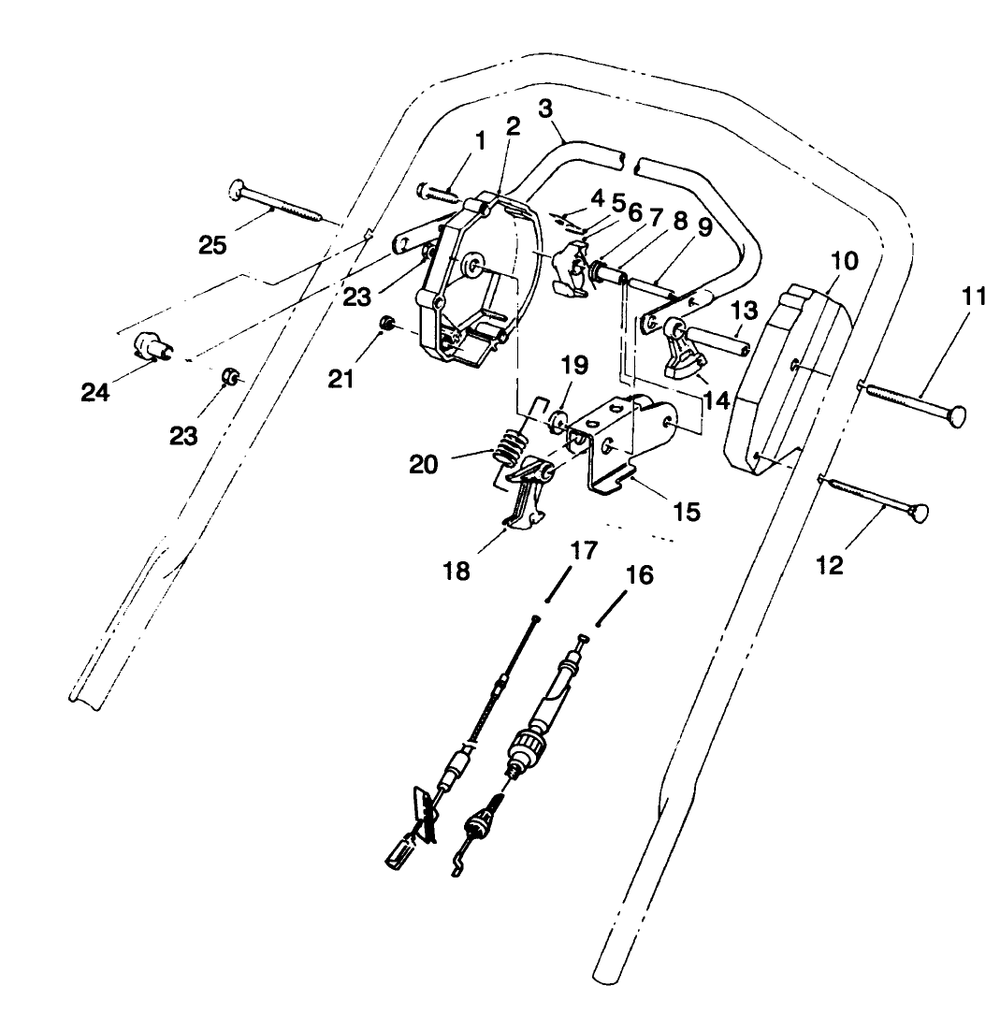 Traction Control Assembly Diagram and Parts List for 26631B 3900001 - 3999999 Toro Lawn Mower