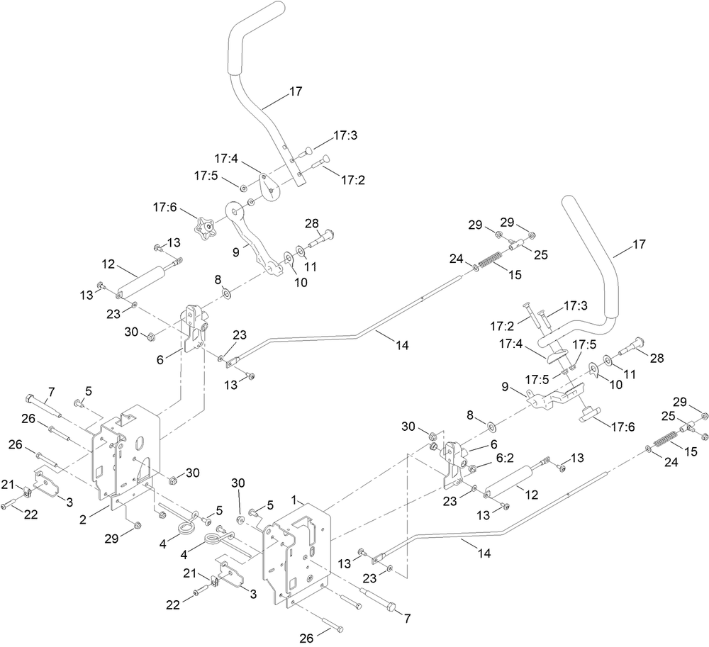 Motion Control Assembly Diagram and Parts List for 77506 418400000 - 999999999 Toro Lawn Tractor