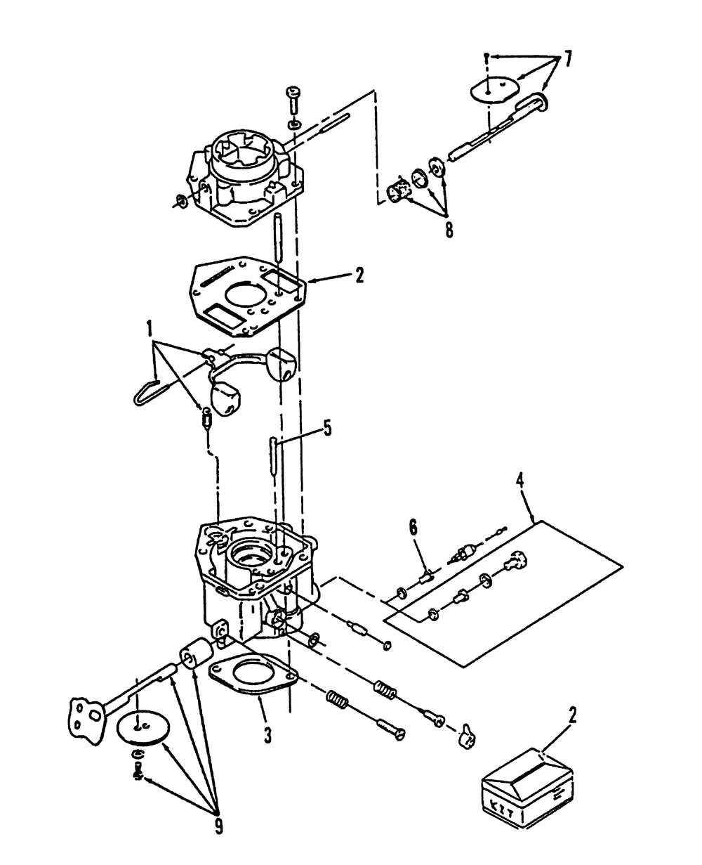 Carburetor Components Power Plus Diagram and Parts List for R1-16O804 2000001 - 2999999 Toro Lawn Tractor