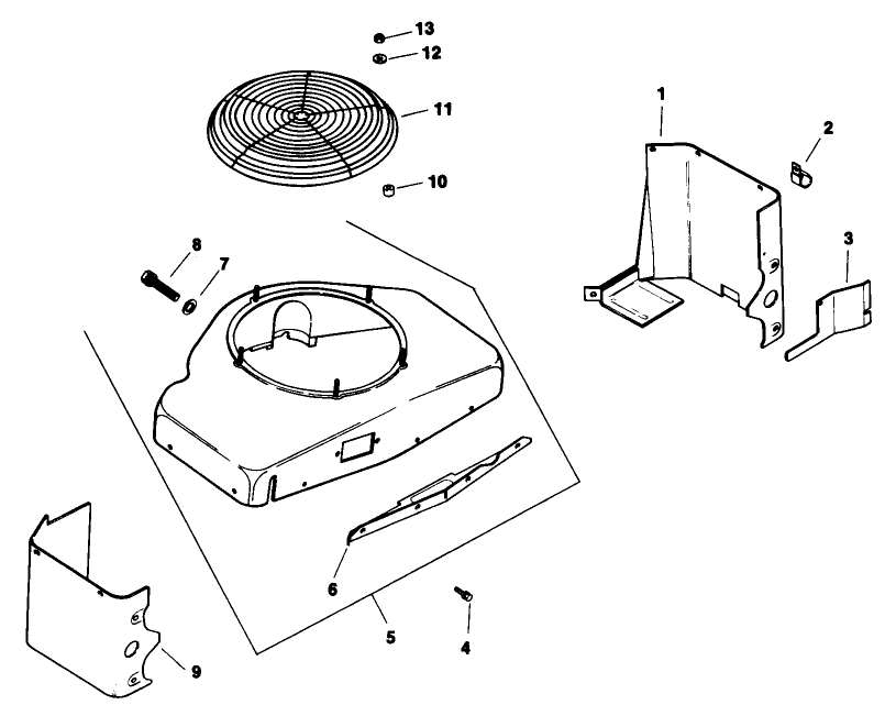 Baffle & Shroud-Engine Kohler Model No. Mv16s-Type 56511 Diagram and Parts List for 30180 100001 - 199999 Toro Lawn Tractor Accessories