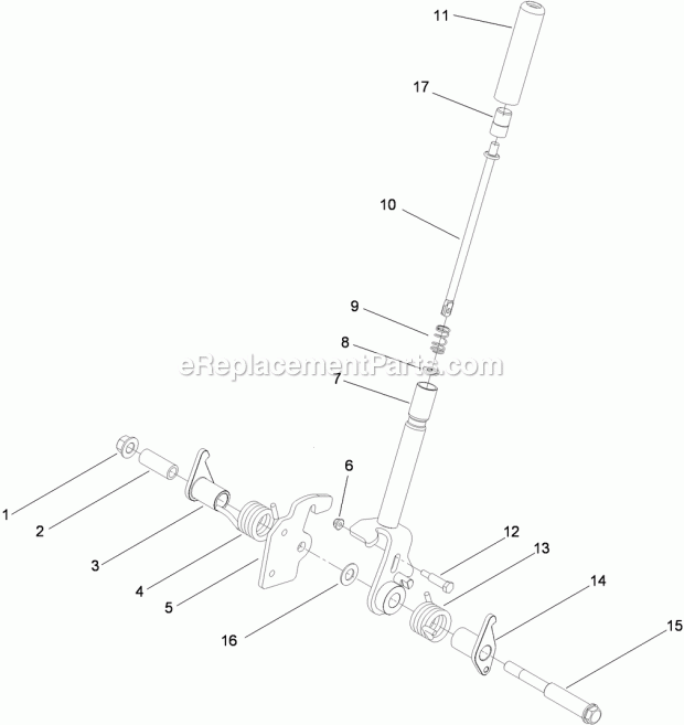 Brake Handle Assembly No. 116-1878 Diagram and Parts List for 74903CP 311000001-311999999 Toro Lawn Mower