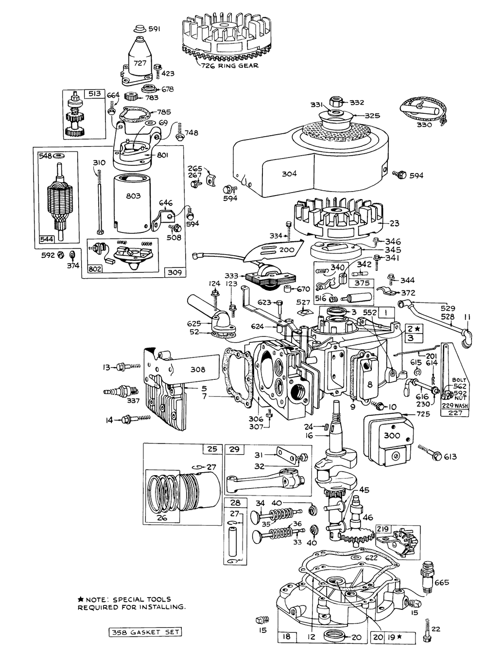 Engine Model Series 130905 (Electric) Diagram and Parts List for 57054 0000001 - 0999999 Toro Lawn Tractor