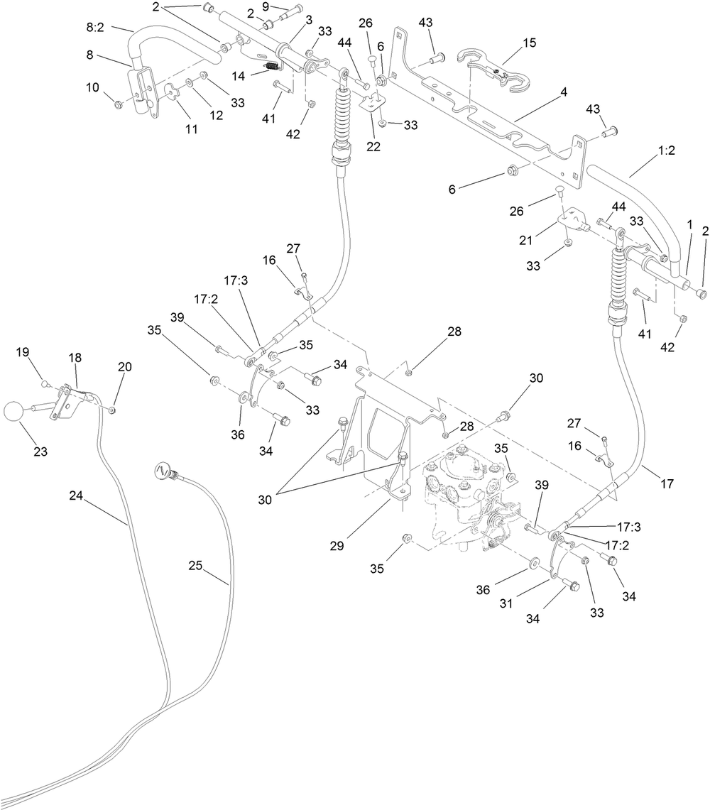 Control Assembly Diagram and Parts List for 79548 (313001001-313999999)(2013) Toro Lawn Mower