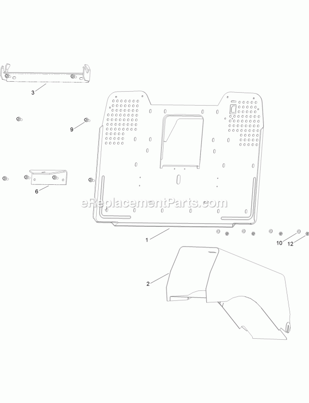 Tunnel And Collector Plate Assembly Diagram and Parts List for 74585 317000001-999999999 Toro Lawn Mower