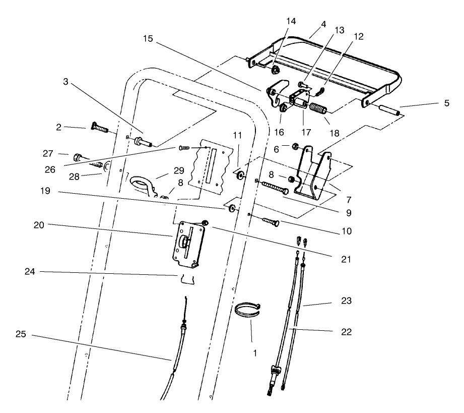 Traction Control Assembly Diagram and Parts List for 22045 8900001 - 8999999 Toro Lawn Mower