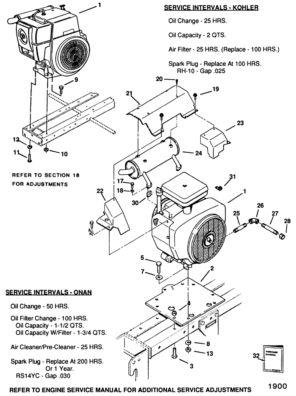 Engines Diagram and Parts List for 31-10K802 1000001 - 1999999 Toro Lawn Tractor
