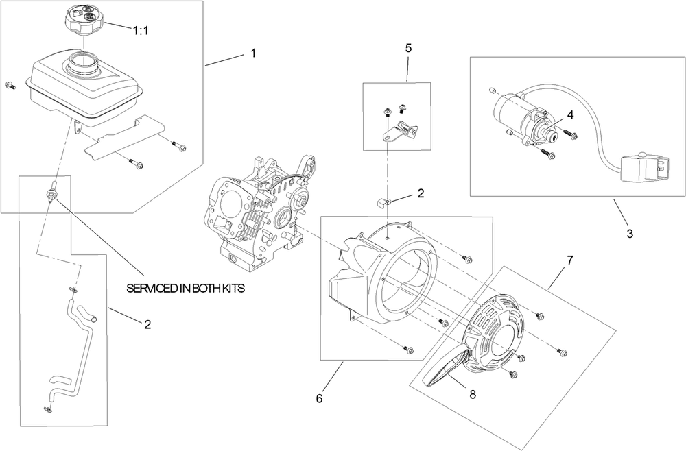 Engine Assembly No. 3 Diagram and Parts List for 38475 412500000 - 999999999 Toro Snow Blower