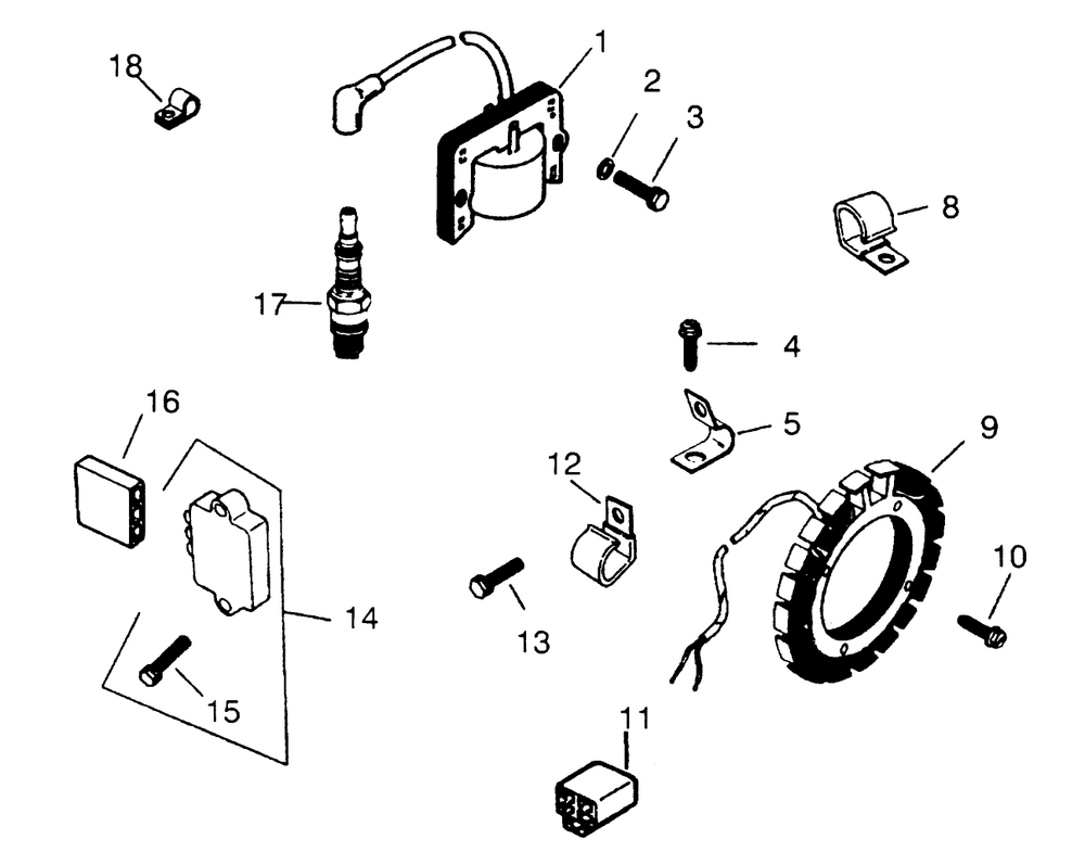 Ignition System Diagram and Parts List for 73400 3900001 - 3999999 Toro Lawn Tractor