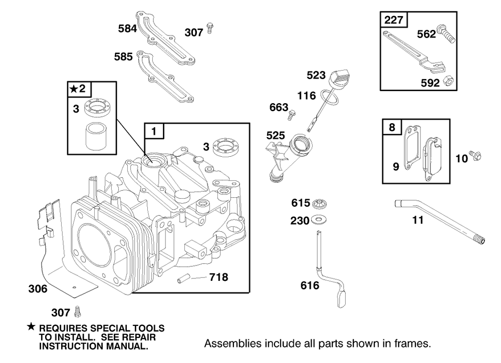Engine Gts-200 Diagram and Parts List for 22161 8900001 - 8999999 Toro Lawn Mower