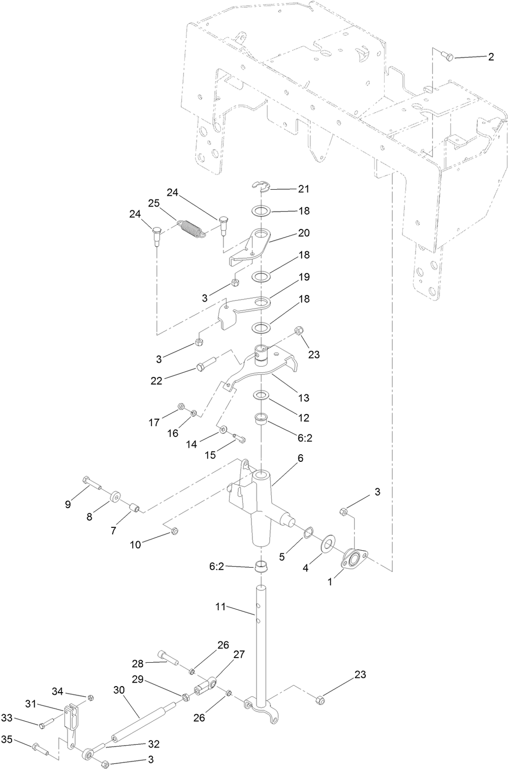 Traction Control Assembly Diagram and Parts List for 22324 407960000 - 409359999 Toro Lawn Tractor Accessories