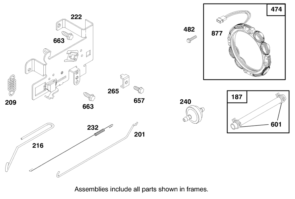 Engine Briggs & Stratton Model 283707-0156-01 Diagram and Parts List for 71188 7900001 - 7999999 Toro Lawn Tractor