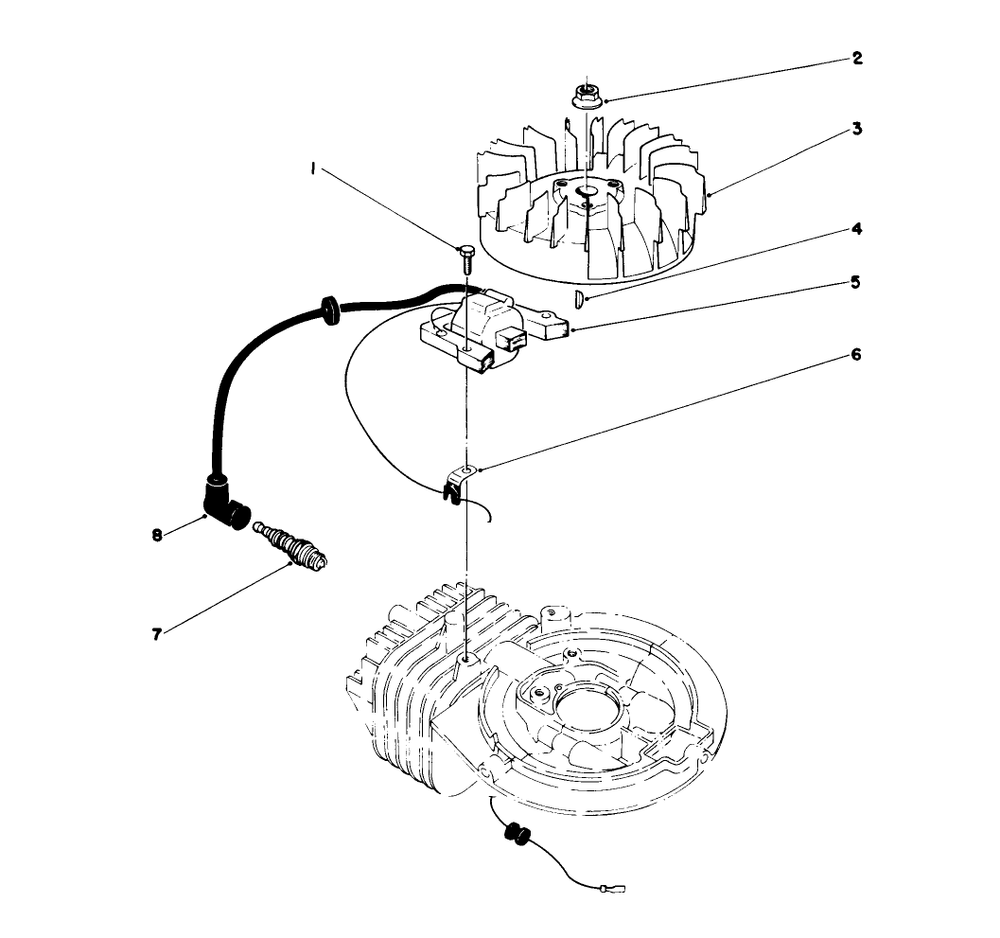 Ignition Assembly (Model No. 47pk9) Diagram and Parts List for 16212WG 0000001 - 0999999 Toro Lawn Mower