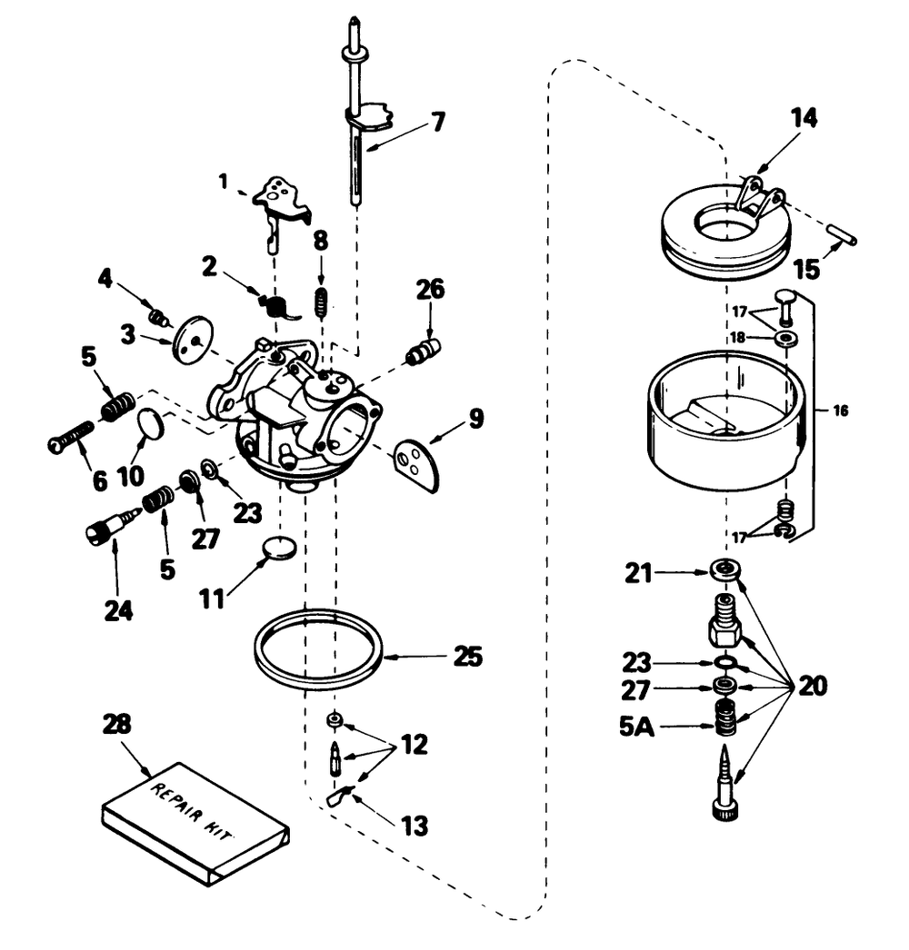 Carburetor No. 632379a Diagram and Parts List for 38065 0000001 - 0999999 Toro Snow Blower