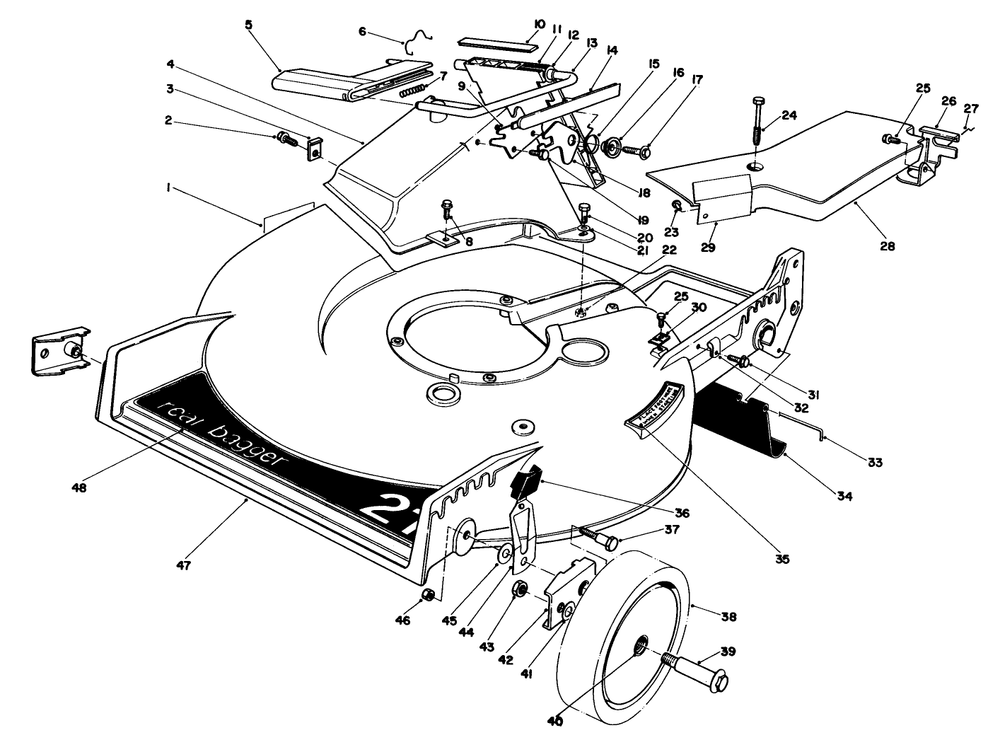 Housing Assembly Diagram and Parts List for 20672 3000001 - 3999999 Toro Lawn Mower