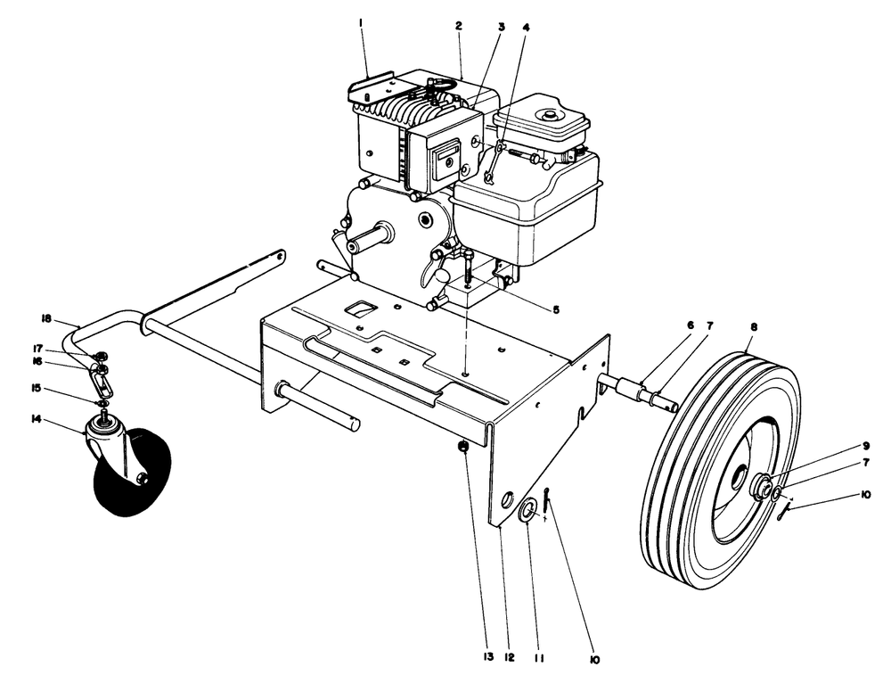Engine And Base Assembly (Model 62912) Diagram and Parts List for 62923 8000001 - 8999999 Toro Leaf Blower / Vacuum