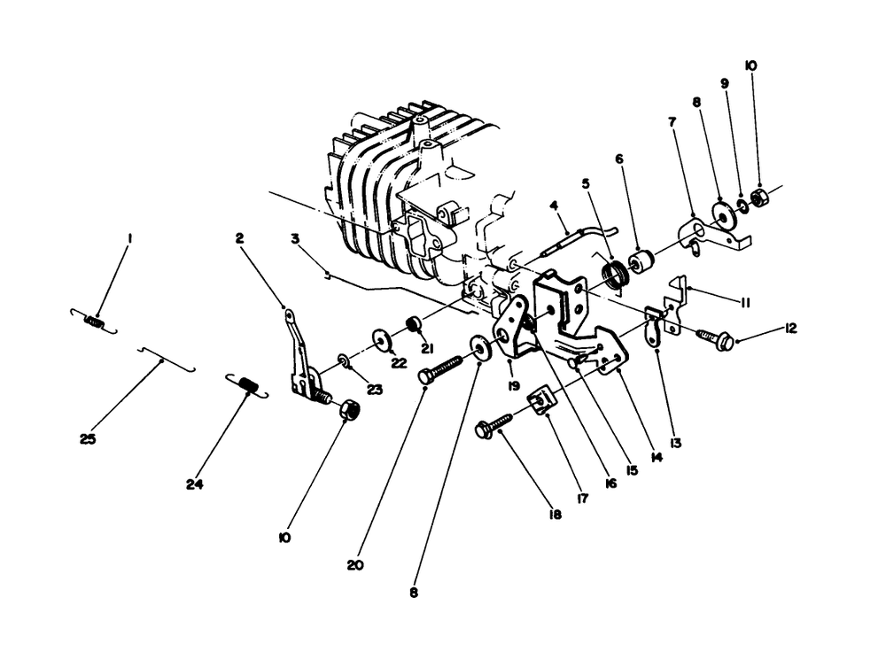 Governor Assembly (Model No. 47ph7) Diagram and Parts List for 16585C 8000001 - 8999999 Toro Lawn Mower
