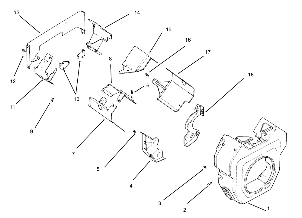 Baffles & Shroud Diagram and Parts List for 30610 490001 - 499999 Toro Lawn Tractor
