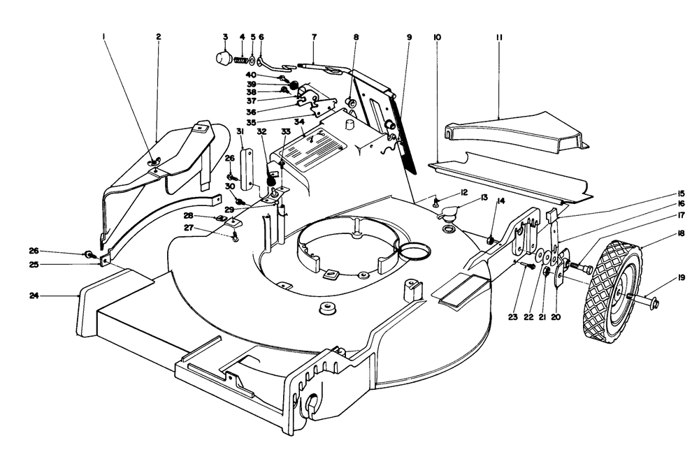 Housing Assembly Diagram and Parts List for 20660 5000001 - 5999999 Toro Lawn Mower
