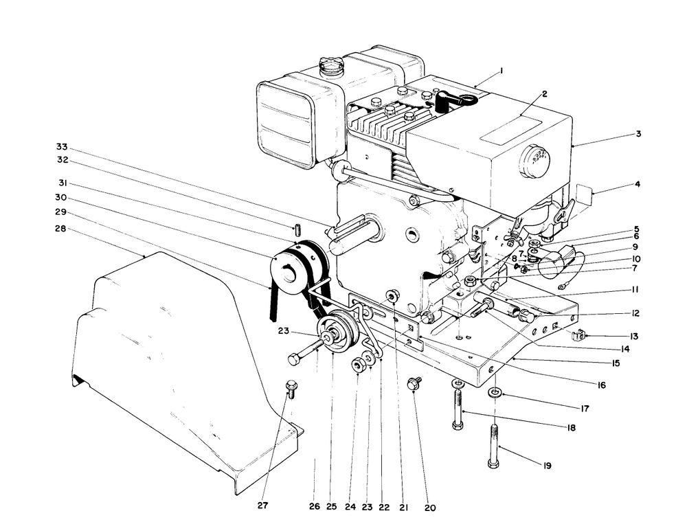 Engine Assembly Diagram and Parts List for 38150 6000001 - 6999999 Toro Snow Blower