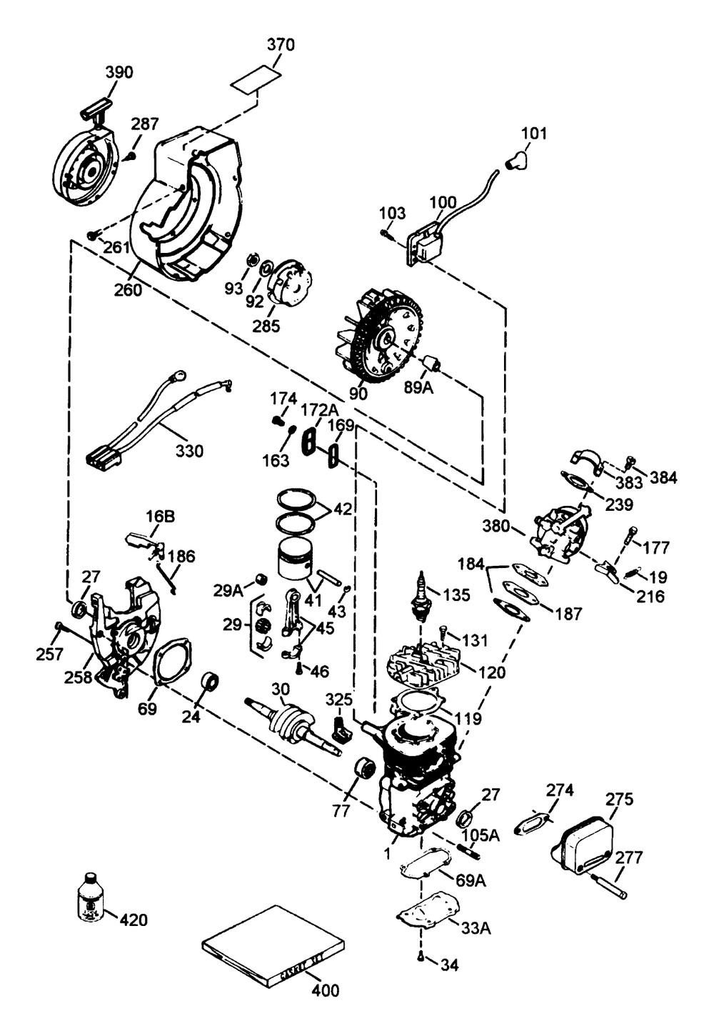 Engine Tecumseh Model No. Hsk600 Type 1680s Diagram and Parts List for 38170 5900001 - 5999999 Toro Snow Blower