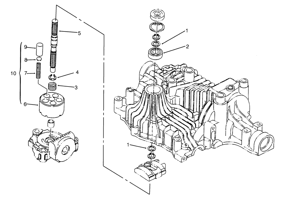 Pump Shaft Tuff Torq Transmission K61 (Toro) Diagram and Parts List for 72084 6900001 - 6999999 Toro Lawn Tractor