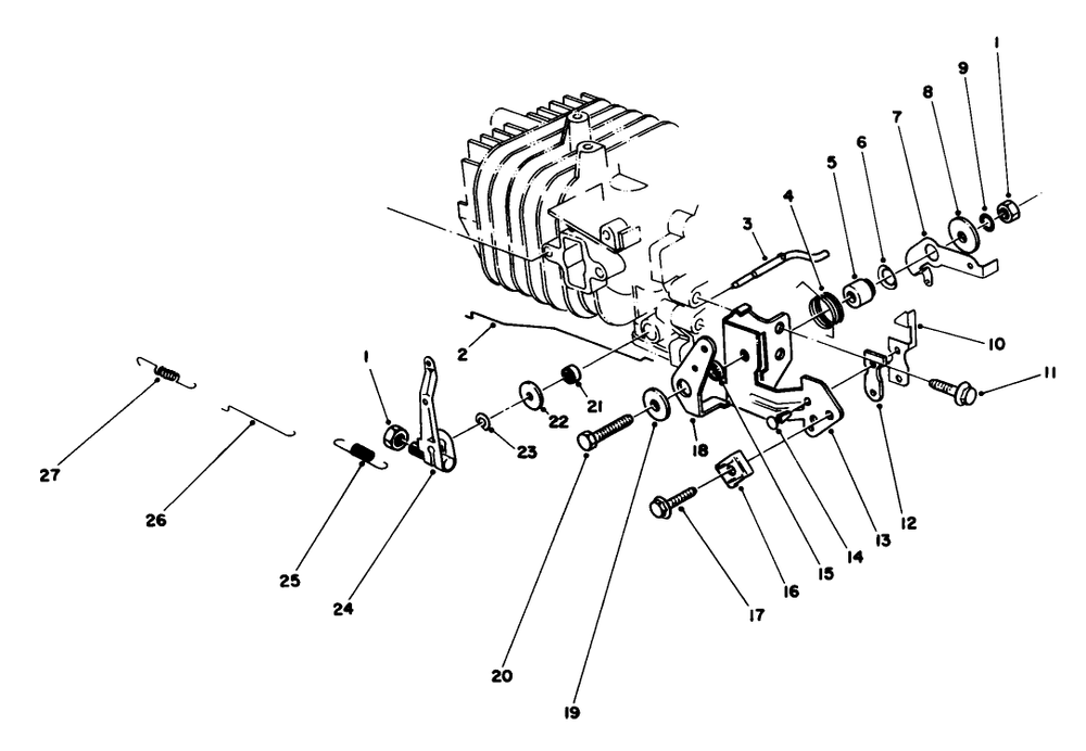 Governor Assembly (Engine No. 47pg6) Diagram and Parts List for 16202C 7000001 - 7999999 Toro Lawn Mower