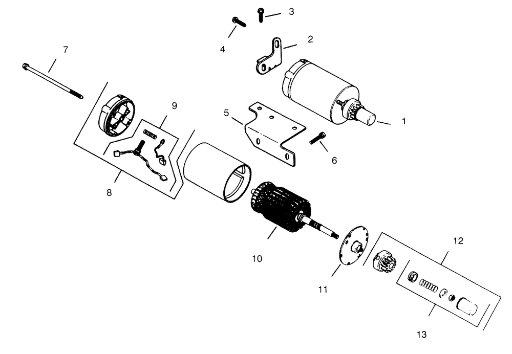 Starter Diagram and Parts List for 73362 6900001 - 6999999 Toro Lawn Tractor