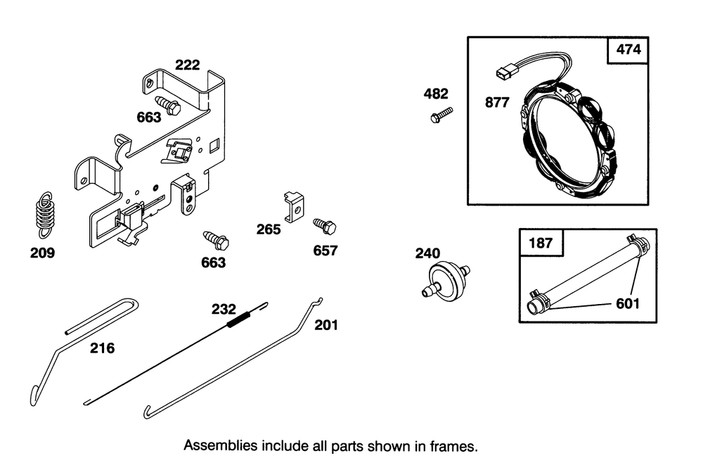 Engine Briggs & Stratton Model 28m707-0122-01 Diagram and Parts List for 71205 59000001 - 59999999 Toro Lawn Tractor