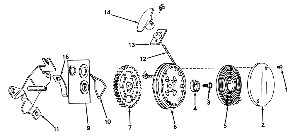 Rewind Starter No. 590450a Diagram and Parts List for 18070 2000001 - 2999999 Toro Lawn Mower