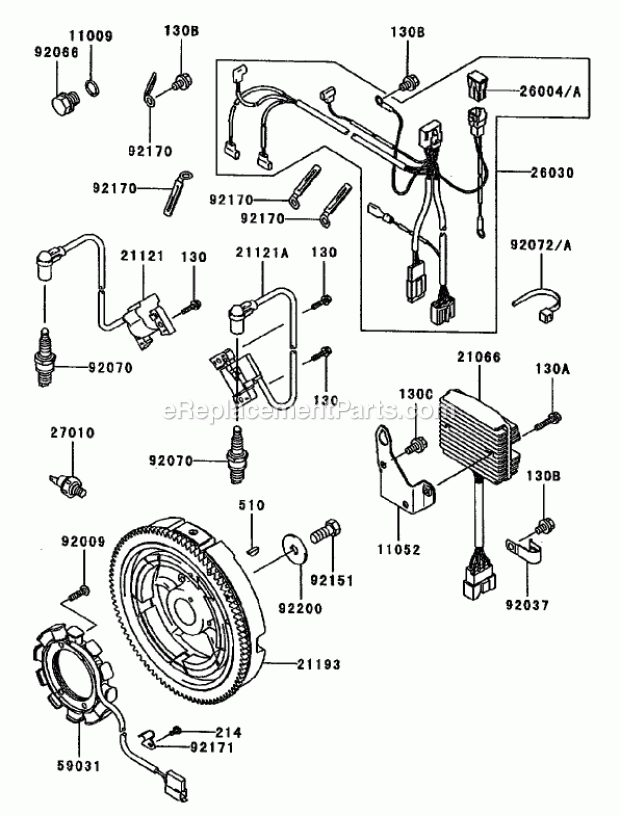 Electric Equipment Assembly Kawasaki Fd750d-A Diagram and Parts List for 74250 240000001-240999999 Toro Lawn Mower