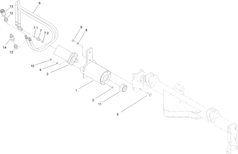 Hydraulic Motor Assembly Diagram and Parts List for 22426 316000001 - 999999999 Toro Lawn Tractor Accessories