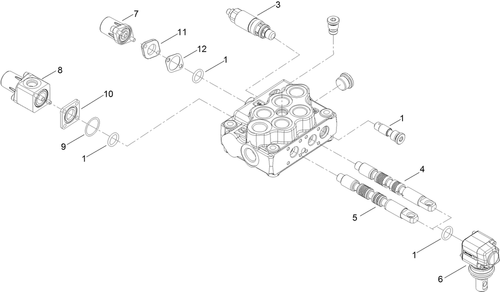 2-Spool Valve Assembly No. 115-4062 Diagram and Parts List for 22972 404710000 - 404799999 Toro Lawn Tractor Accessories