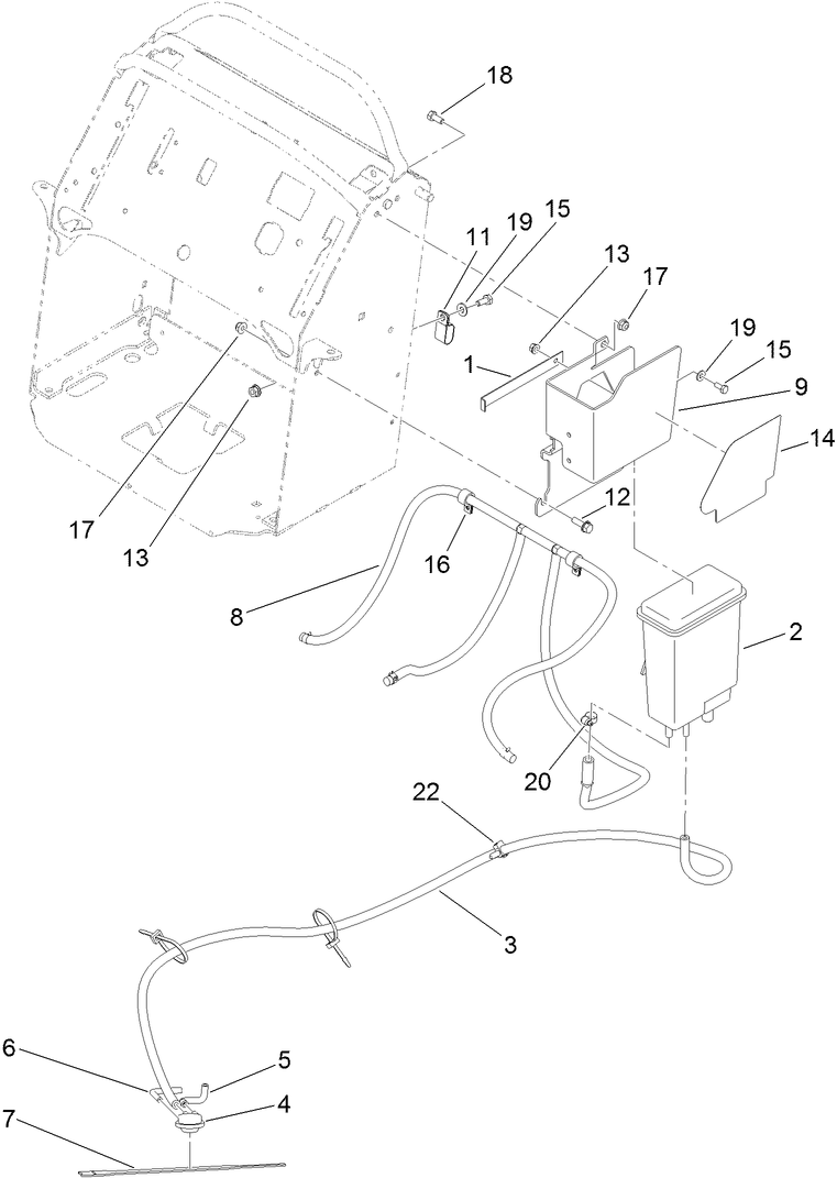 Carbon Canister Assembly Diagram and Parts List for 79548 (313000001-313001000)(2013) Toro Lawn Mower