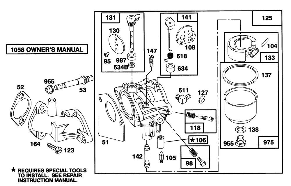 Engine Briggs & Stratton Model 283707-0160-01 Diagram and Parts List for 70141 59000001 - 59999999 Toro Lawn Tractor