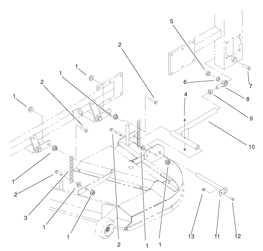 Frame And Deck Assembly Diagram and Parts List for 74214 (220000001-220999999)(2002) Toro Lawn Mower